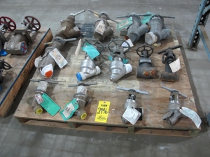 LOT PALLET W/ (13) ASSORTED VALVES (W-51) LOADING & HANDLING FEE $15-